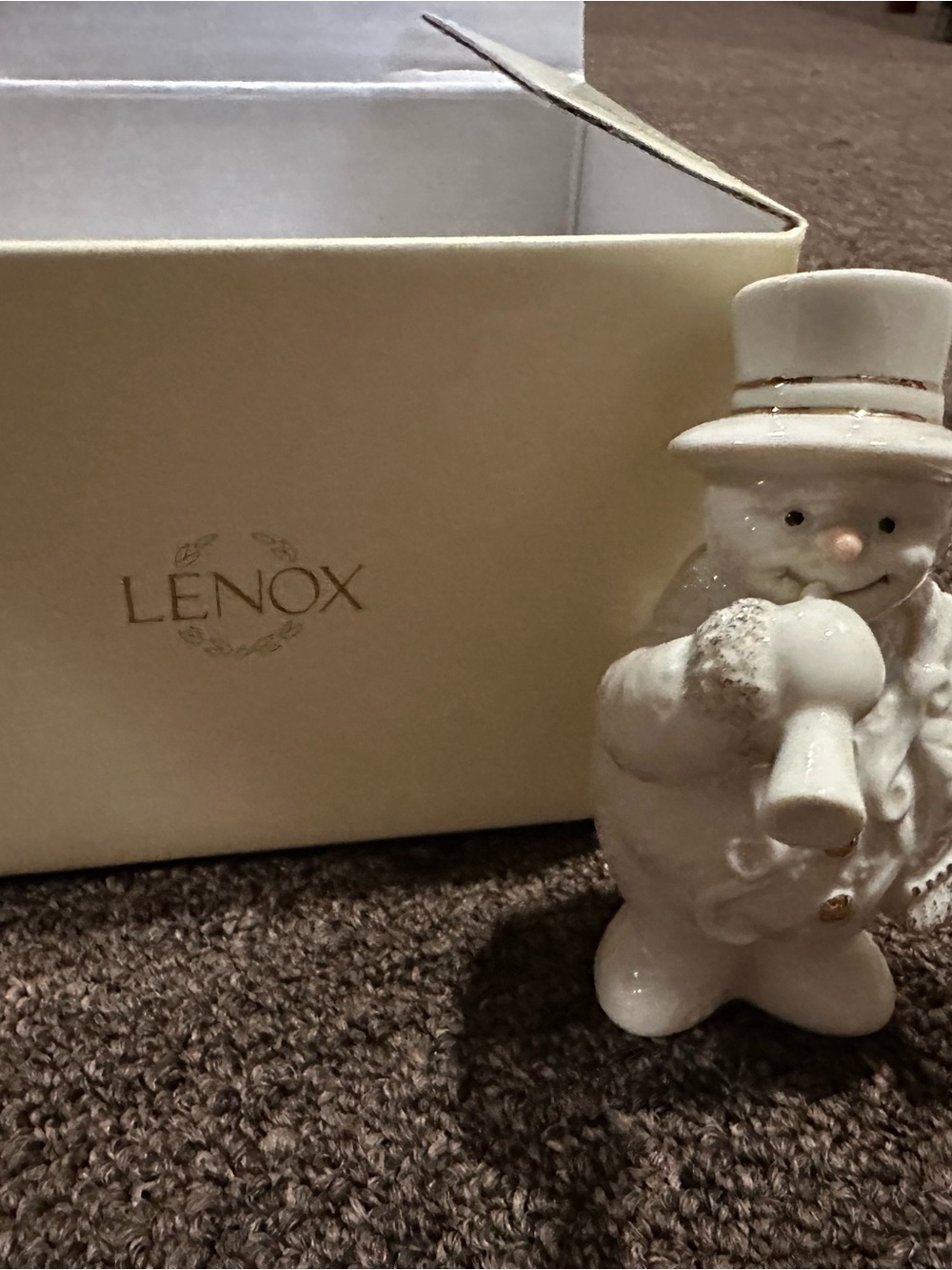 Lenox White and Black Celebration Snowman Box Art